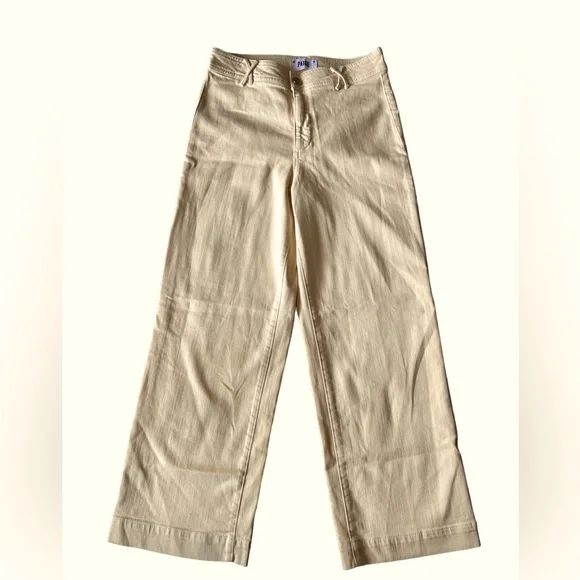 PAIGE Nellie Wide Leg Culotte Jeans in Light Yellow Size 27 - Picture 4 of 16